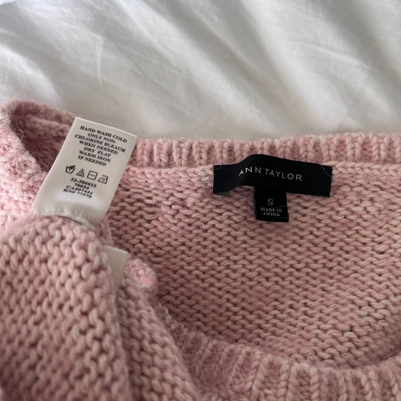 Ann Taylor Alpaca Wool Blend Marled Salmon Pink Knitted Sweater Size Small. - Picture 2 of 15